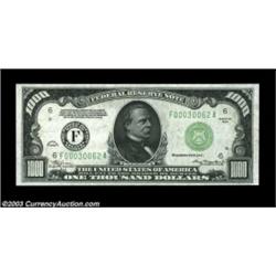 Fr. 2211-F $1000 1934 Federal Reserve Note. Very Choice Crisp Uncirculated.A lovely note that most w