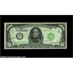 Fr. 2211-F $1000 1934 Federal Reserve Note. Choice Crisp Uncirculated.Nicely centered and very close