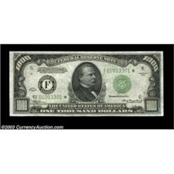 Fr. 2211-F* $1000 1934 Federal Reserve Note. About Uncirculated.A high grade star example which come