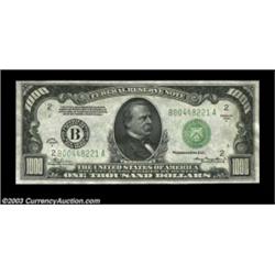 Fr. 2212-B $1000 1934A Federal Reserve Note. Very Choice Crisp Uncirculated.This fully original well