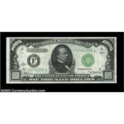 Fr. 2212-F $1000 1934A Federal Reserve Note. Choice Crisp Uncirculated.Bright and appealing, but the