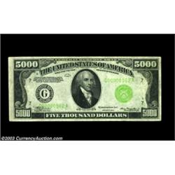 Fr. 2221-G $5,000 1934 Federal Reserve Note. Very Fine-Extremely Fine.This well margined high denomi