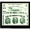 Image 1 : Giori Test Pair. Gem Crisp Uncirculated.Printed all in green with the three presidential portraits a