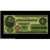 Image 1 : Fr. 16 $1 1862 Legal Tender CGA About Uncirculated 50. The corners are lightly rounded and the paper