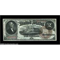 Fr. 50 $2 1880 Legal Tender About New. A nice note with a singe light center fold. Important notice: