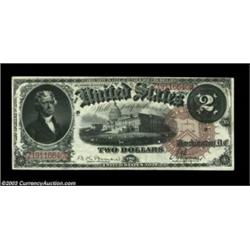 Fr. 52 $2 1880 Legal Tender About New. A nice example of this popular Large Brown Spiked Seal type..