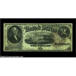 Fr. 54 $2 1880 Legal Tender Fine. This evenly circulated example of a very rare number is an old fri