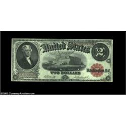 Fr. 58 $2 1917 Legal Tender New. A couple of tiny corner bends and a small area of light discolorati