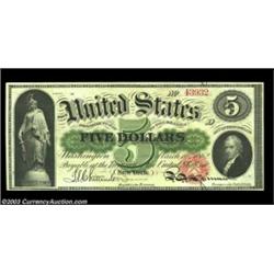 Fr. 61a $5 1862 Legal Tender Gem New. The second of a consecutive pair and the identical twin of the