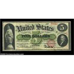 Fr. 61a $5 1862 Legal Tender Very Fine-Extremely Fine. This note has the look of the latter grade as