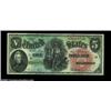 Image 1 : Fr. 64 $5 1869 Legal Tender CGA Gem Uncirculated 67. A broadly margined note, with beautiful centeri