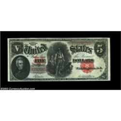 Fr. 85 $5 1907 Legal Tender CGA Gem Uncirculated 66. A broadly margined example of this less common.