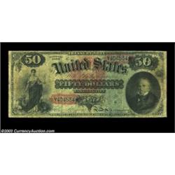 Fr. 151 $50 1869 Legal Tender Very Good-Fine. Lots of color remains on this well-margined, circulate