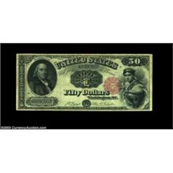 Fr. 164 $50 1880 Legal Tender Fine-Very Fine. Problem free, with excellent margins and lots of eye a