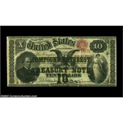 Fr. 190a $10 1864 Compound Interest Treasury Note Very Fine. Fewer than two dozen examples of this n