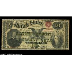 Fr. 190b $10 1864 Compound Interest Treasury Note Fine. There are a few very minor repairs of edge s