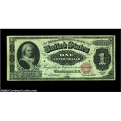 Fr. 215 $1 1886 Silver Certificate Very Fine. A problem-free example of the first Martha number. Wel