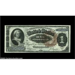 Fr. 219 $1 1886 Silver Certificate About New. A brightly colored Large Brown Seal Martha with a sing