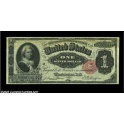 Fr. 223 $1 1891 Silver Certificate CGA About Uncirculated 58. The CGA-holder says "stained" as the n