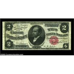 Fr. 245 $2 1891 Silver Certificate Very Fine. A strictly original Windom Deuce, with perfect paper s