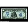 Image 1 : Fr. 271 $5 1899 Silver Certificate Superb Gem New. The third note from this spectacular cut sheet, a