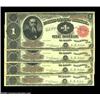 Fr. 350 $1 1891 Treasury Notes Cut Sheet of Four Extremely Fine. A most unusual number for a cut she