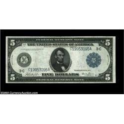 Fr. 853 $5 1914 Federal Reserve Note Superb Gem New. This note, from the Ray Wilson Collection, brin