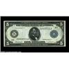 Image 1 : Fr. 854 $5 1914 Federal Reserve Note Very Choice New. This Burke-Houston Philadelphia District note.