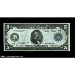 FR. 856 $5 1914 Federal Reserve Note Gem New. This Burke-McAdoo signed Cleveland District Fed is qui