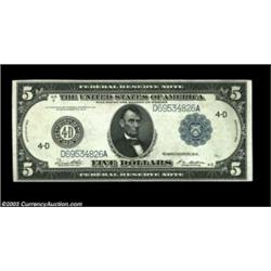 Fr. 859c $5 1914 Federal Reserve Note Very Choice New. This Cleveland Fed has good original paper qu