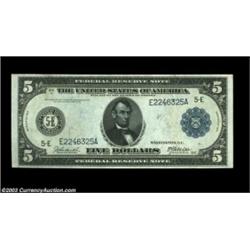 Fr. 860 $5 1914 Federal Reserve Note Superb Gem New. This note offers a very nice combination of hig