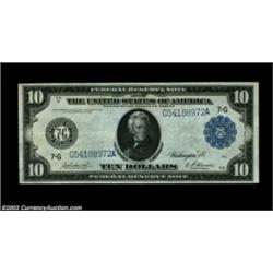 1914 $5 Federal Reserve Note, Fr-871a, Very Fine; and a 1914 $10 Federal Reserve Note, Fr-930, Extre