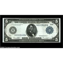 Fr. 875b $5 1914 Federal Reserve Note Gem New. A nice, well centered example of this scarcer "b" typ