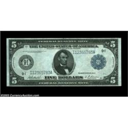 Fr. 878 $5 1914 Federal Reserve Note Extremely Fine. A nice lightly circulated Minneapolis Blue Seal