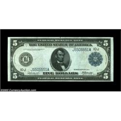 Fr. 880 $5 1914 Federal Reserve Note Gem New. Strict paper originality, deep embossing, excellent ce