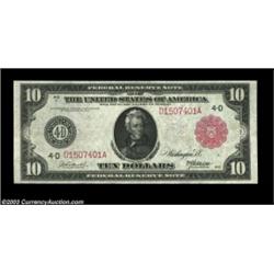 Fr. 895b $10 1914 Red Seal Federal Reserve Note Choice Extremely Fine. A scarce Red Seal $10 from th
