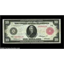 Fr. 898a $10 Federal Reserve Note Red Seal Very Fine. This pretty Red Seal has beautiful margins, go