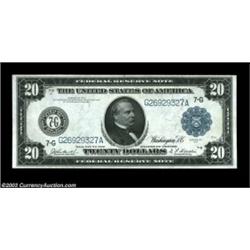 Fr. 990 $20 1914 Federal Reserve Note About New. A couple of light folds are present and the paper i
