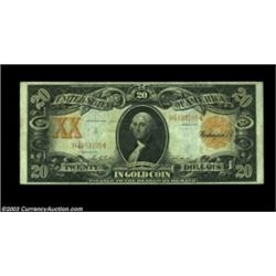 Fr. 1185 $20 1906 Gold Certificate Very Fine. A strictly original, problem-free example with excelle