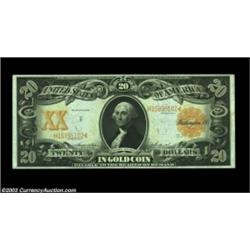 Fr. 1186 $20 1906 Gold Certificate Choice About New. Good paper originality and bold color, along wi