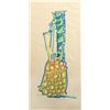 Image 1 : John Chamberlain, Blue Pineapple, Marker Drawing