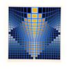 Image 1 : Victor Vasarely, Blue and Yellow Form, Serigraph