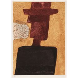 Max Papart, L'Homme au Chapeau, Aquatint Etching and Carborundum