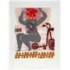Image 1 : Theo Tobiasse, Femme Fleur Avec Bicycle, Aquatint Etching with Carborundum