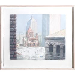 Richard Haas, Copley Square, Boston, Aquatint Etching