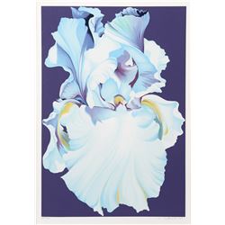 Lowell Blair Nesbitt, White Iris on Purple, Serigraph