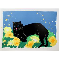 Walasse Ting, Black Cat, Lithograph