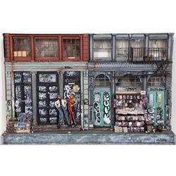 Alberto Chailosky, Lower East Side, Wood and Mixed Media 3-D Sculpture