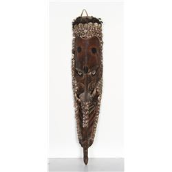 African or New Guinea, Tall Hand-Carved Wood Mask