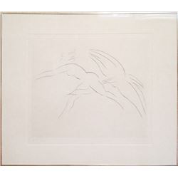 Reuben Nakian, Leda and the Swan 16, Etching and Chine Colle